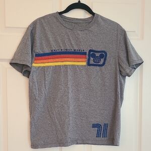 Disney Parks Heather Gray Embroidered Logo Tee
